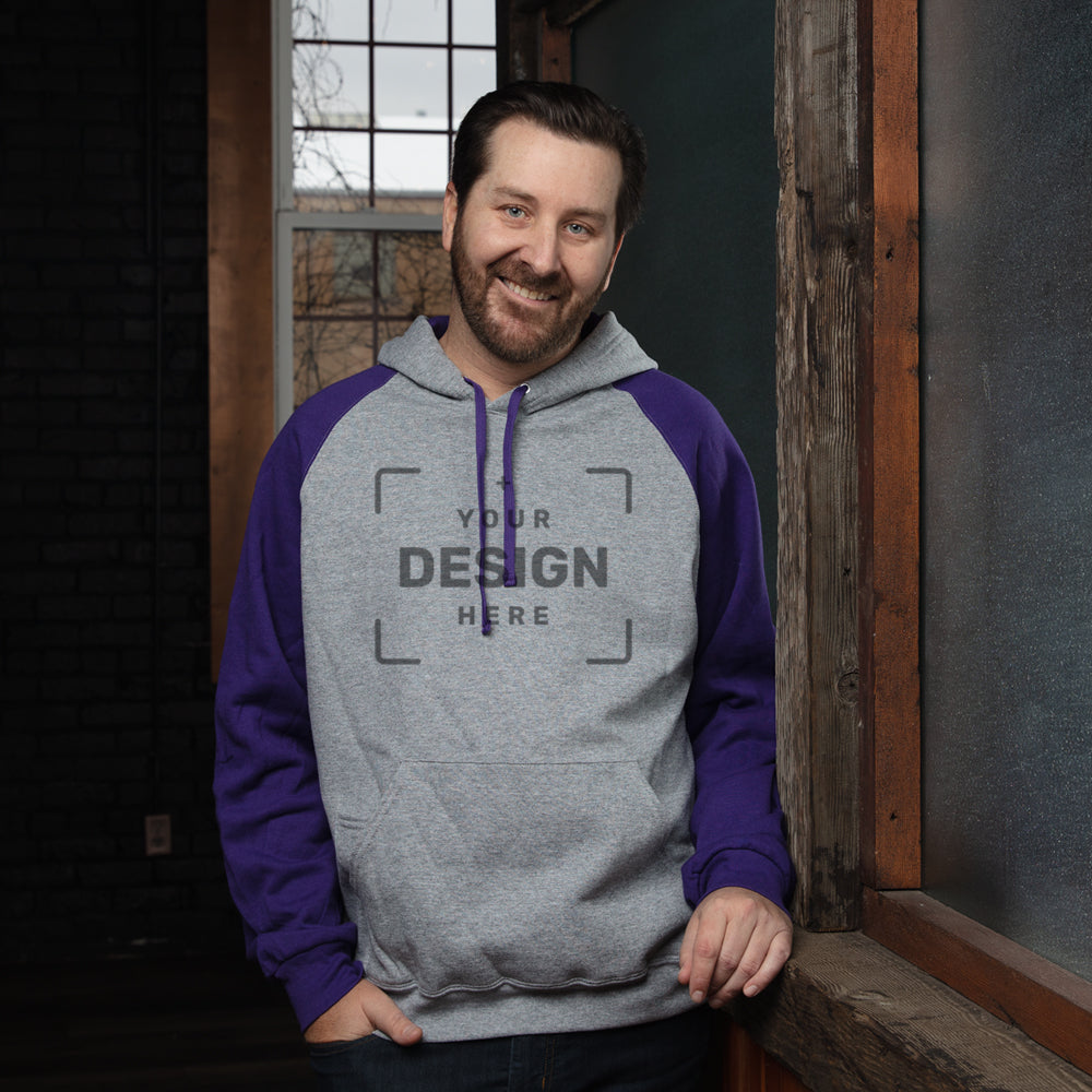 JERZEES - Nublend Colorblocked Raglan Hooded Sweatshirt - 96CR