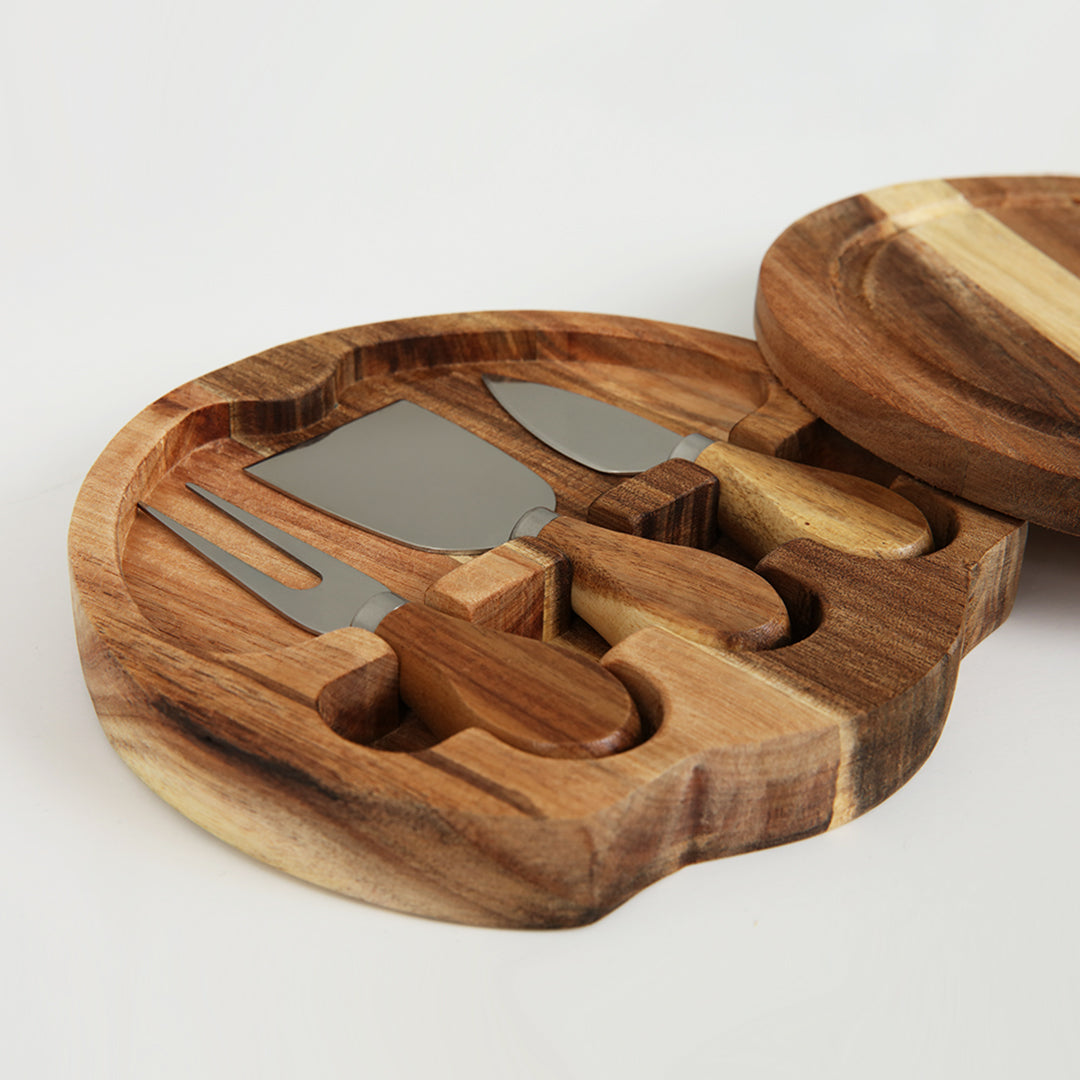 Acacia Round Cheese Board: Box of 10
