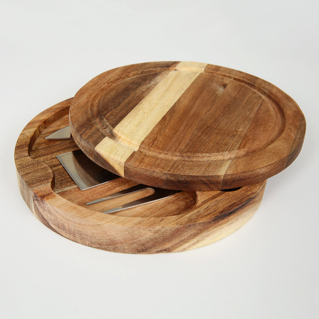 Acacia Round Cheese Board: Box of 10