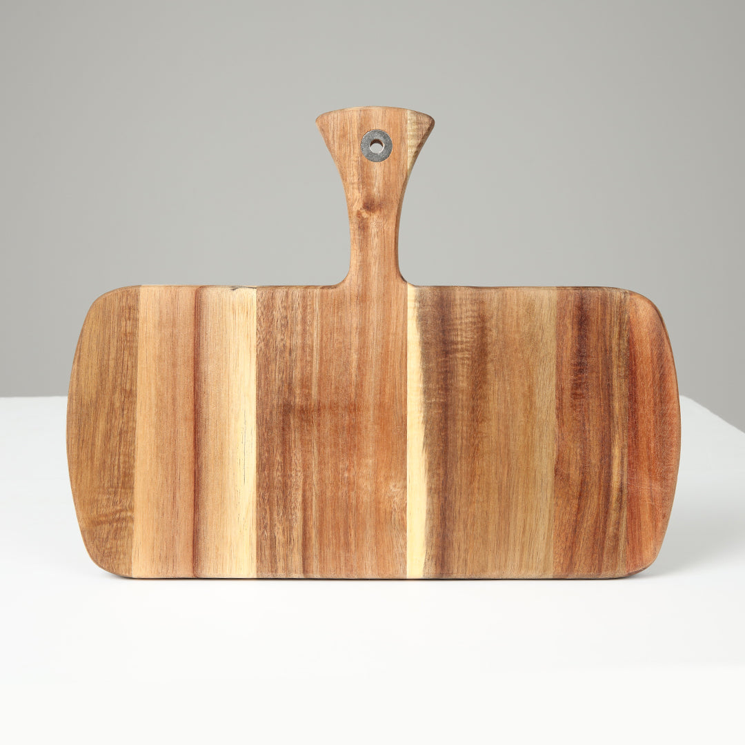 Acacia cutting board with handle: Box of 10