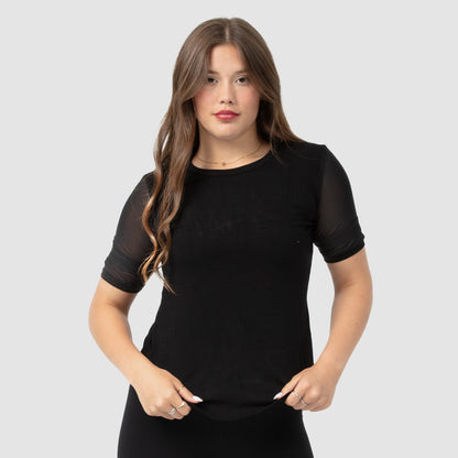 Mesh Panel Sleeve Tee