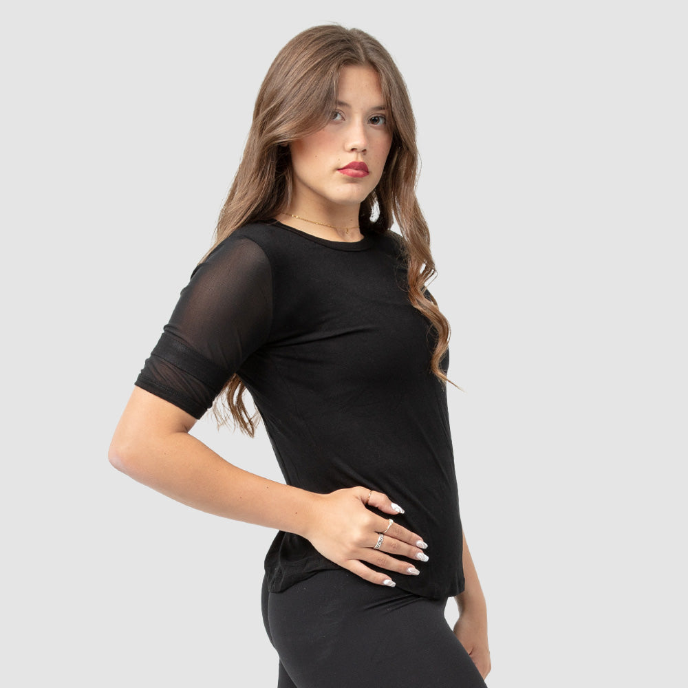 Mesh Panel Sleeve Tee