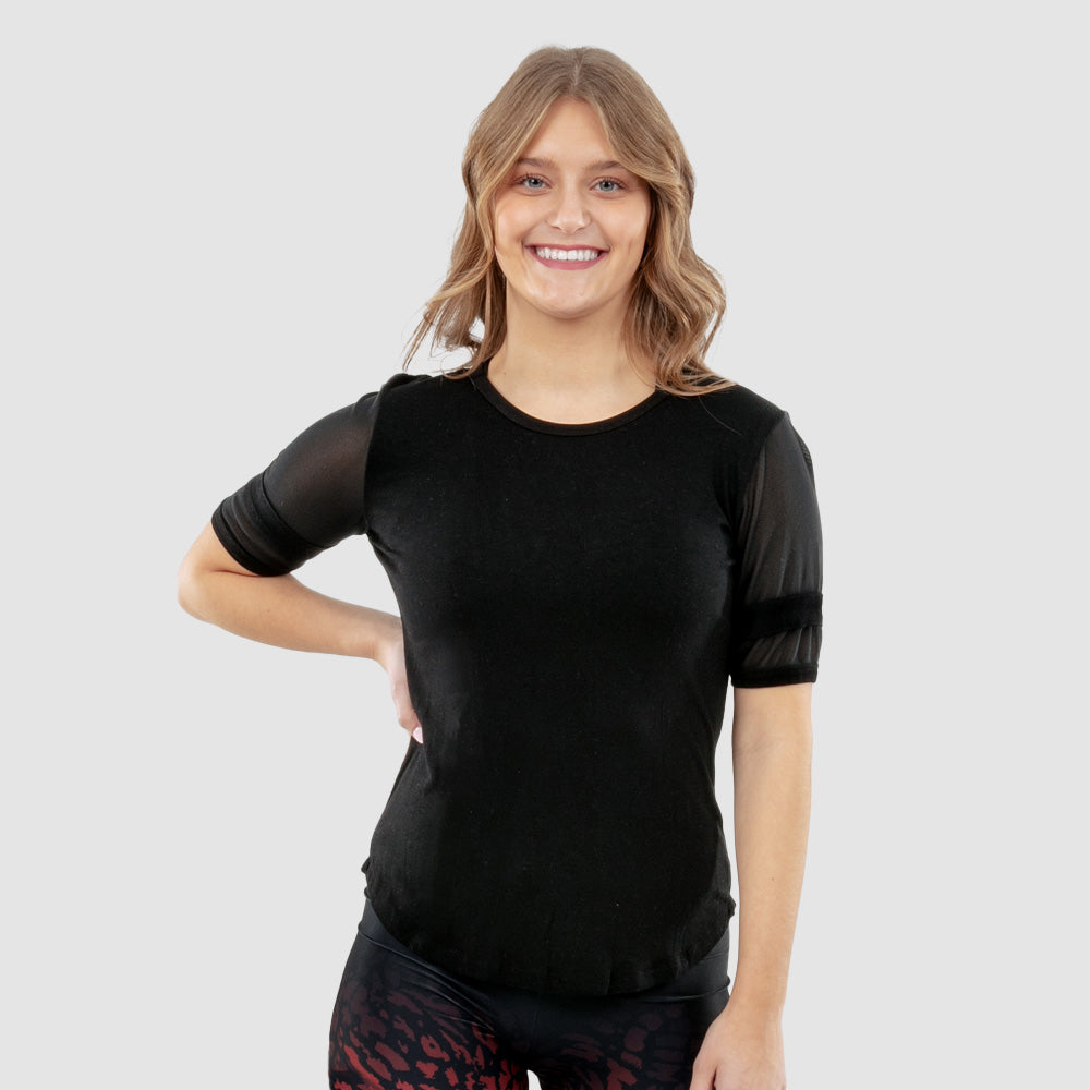 Mesh Panel Sleeve Tee