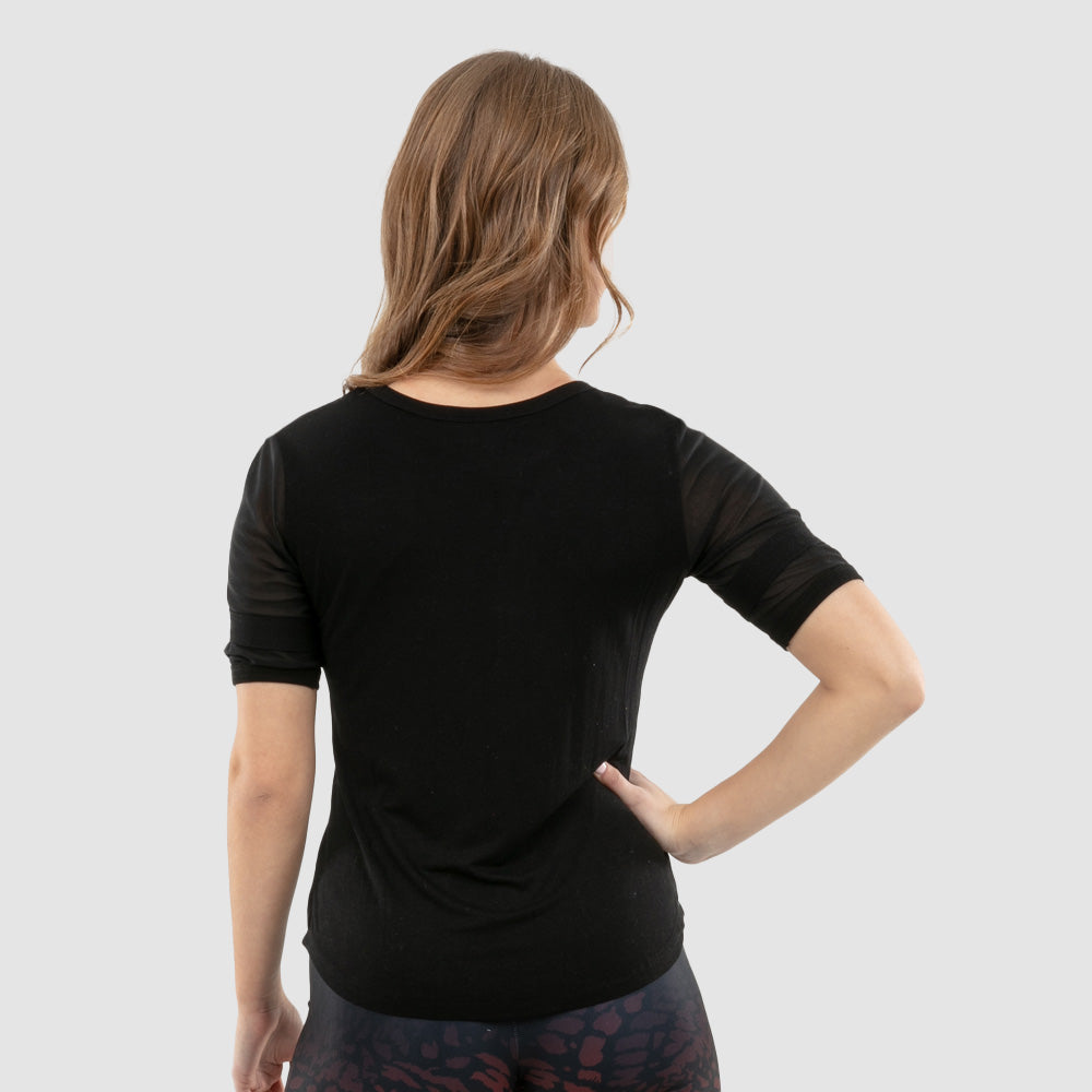 Mesh Panel Sleeve Tee